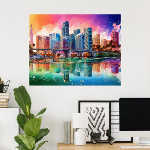 Póster Vibrant Miami Abstract Art Poster