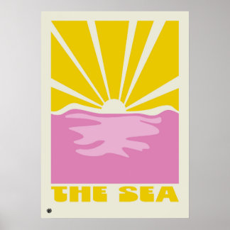 Póster Vibrant Minimalist Abstract Sea Art Print