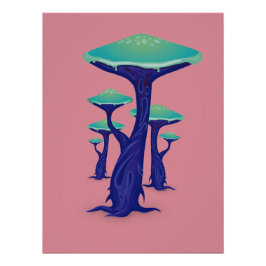 Póster Vibrant Pop Art Mushrooms