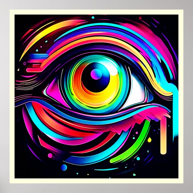Póster Vibrant Psychedelic Eye Art (Frente)