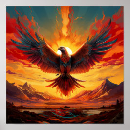 Póster Vibrant Sunrise Phoenix Poster - Majestic Wildlife