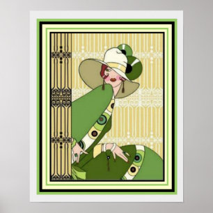 Póster Vibrante Art Deco Fashion Ad 16 x 20