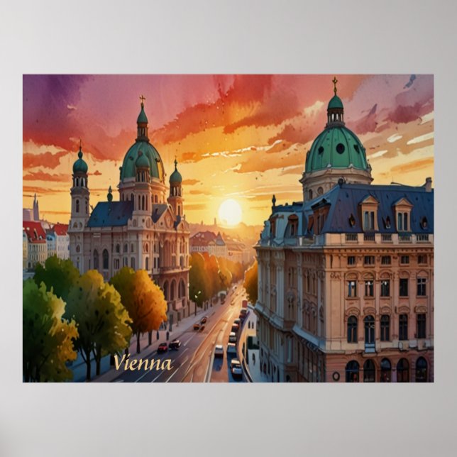 Póster Vibrante boceto del Monograma de Viena | (Frente)