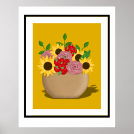 Póster Vibrante Bouquet veraniego floral