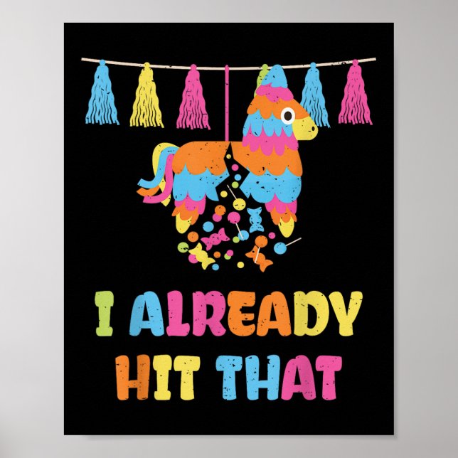 Póster Vibrante Cinco De Mayo Piñata_ Ya Golpeé Esa P (Frente)