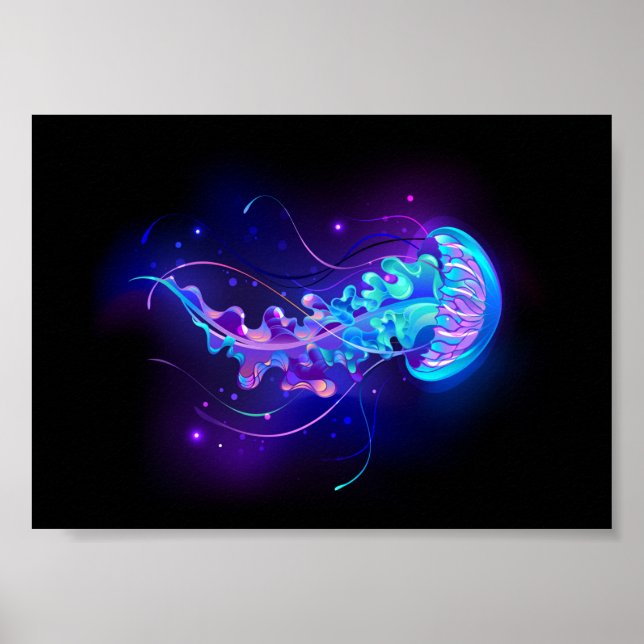 Póster Vibrante color Glustre medusas (Frente)