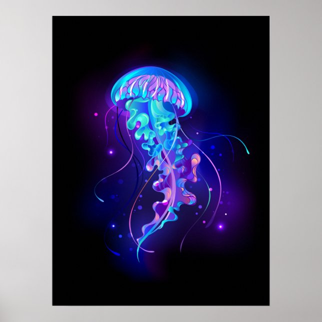 Póster Vibrante color Glustre medusas (Frente)