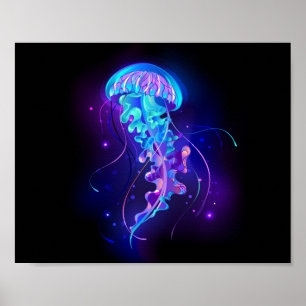 Póster Vibrante color Glustre medusas