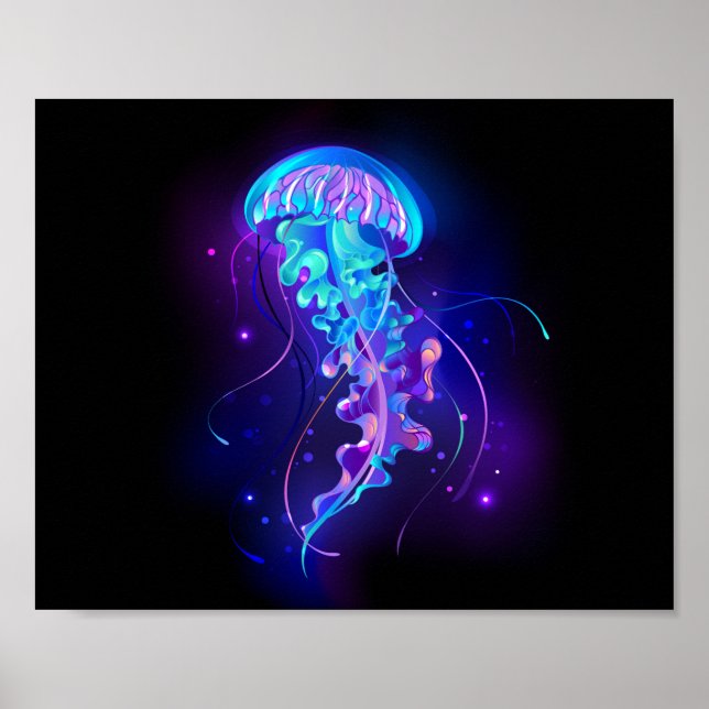 Póster Vibrante color Glustre medusas (Frente)