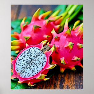 Póster Vibrante diseño de belleza de frutas de dragón