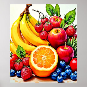 Póster Vibrante Diseño De Delight De Fruta Fresca