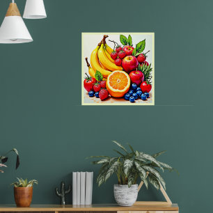 Póster Vibrante Diseño De Delight De Fruta Fresca