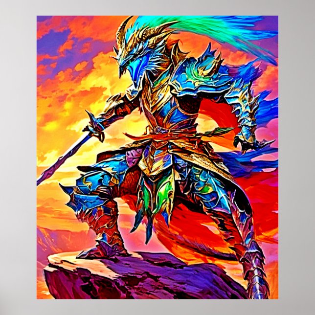 Póster Vibrante diseño de héroe de armas (Frente)