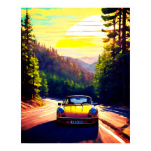 Vibrante diseño escénico Poster moderno