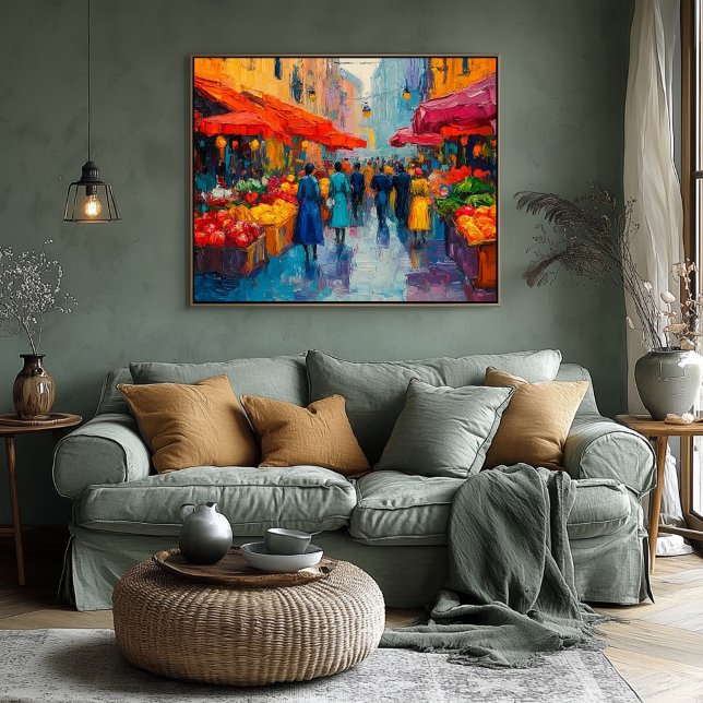 Póster Vibrante Fauvist Street Market Art - Cityscape (Subido por el creador)