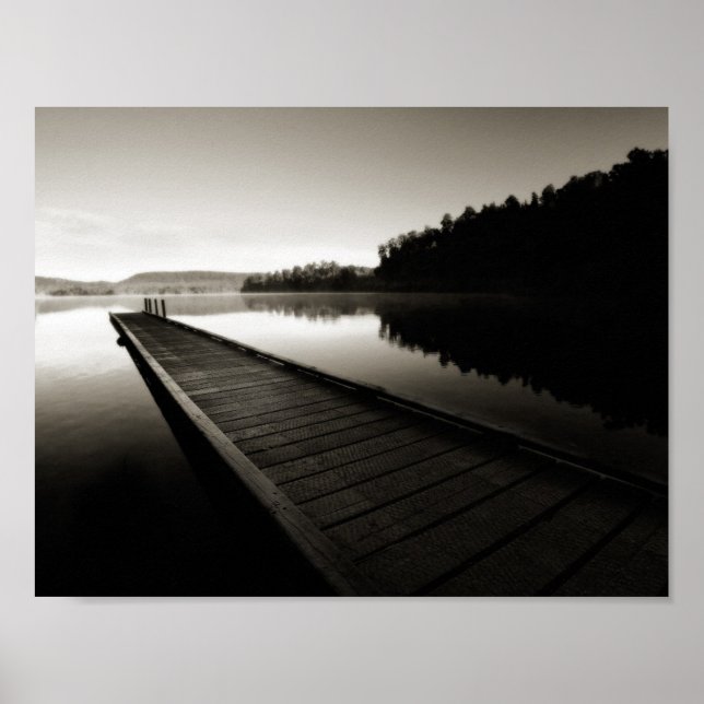 Póster vibrante foto de paisaje blanco y negro (Frente)