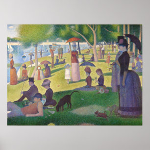 Póster Vibrante Georges Seurat Domingo Por La Tarde Pleno