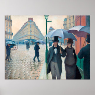 Póster Vibrante Gustave Caillebotte Paris Street Rainy Da
