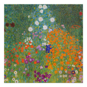 Póster Vibrante Jardín de Flores - Gustav Klimt Gloss Pos