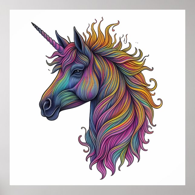 Póster Vibrante majestad de Unicorn (Frente)