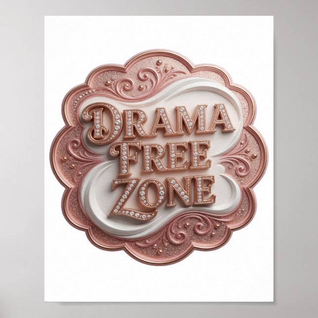 Póster Vibrante Oro ZONA SIN DRAMA (Frente)