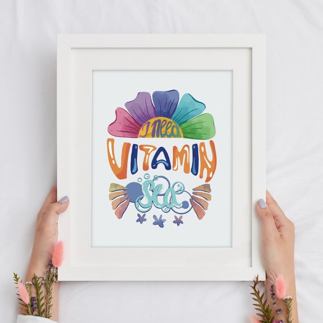 Póster Vibrante oruga arcoiris: Necesito un mar de vitami (Subido por el creador)