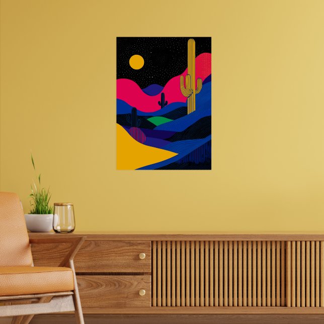 Póster Vibrante paisaje del desierto de noche (Salón 2)