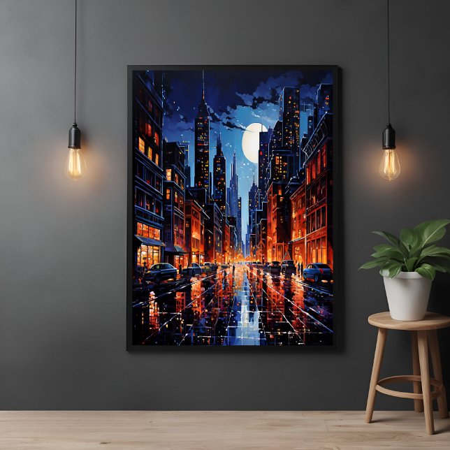 Póster Vibrante paisaje urbano nocturno (Subido por el creador)