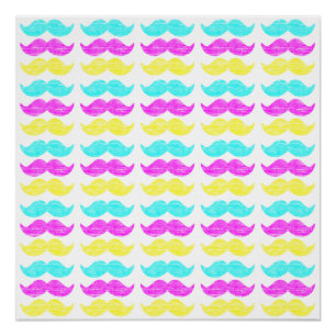 Póster Vibrante Patrón de Bigote CMY Superpuesto