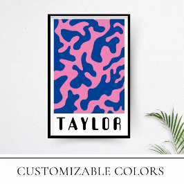 Póster Vibrante Patrón de Funky Retro Minimalista