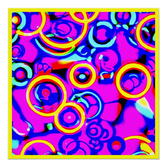 Póster Vibrante patrón de neón colorido (Anverso)