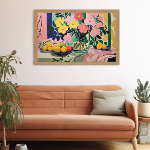 Póster Vibrante pintura de flores inspirada por Matisse
