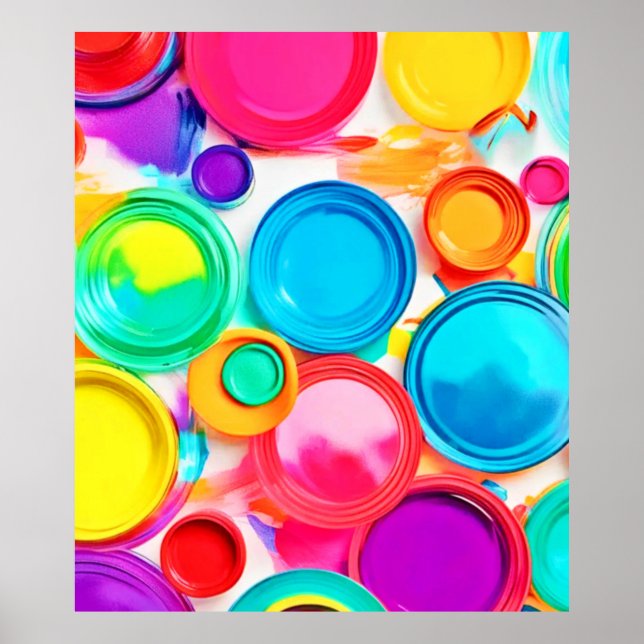 Póster Vibrante pintura paleta (Frente)