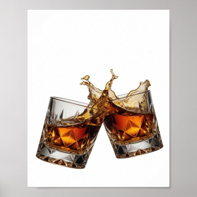 Póster Vibrante Plata WHISKY SPLASH (Frente)