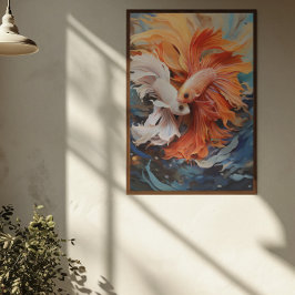 Póster Vibrante Poster Siamés de Pesca