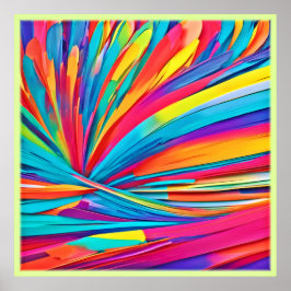 Póster Vibrante ráfaga de color abstracto