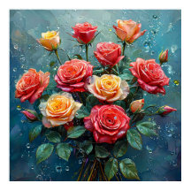 Vibrante ramo de rosas