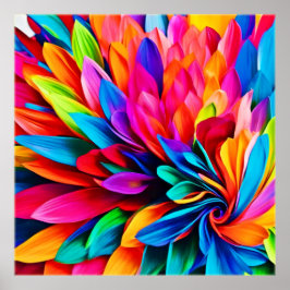 Póster Vibrante resumen de la flor arcoiris