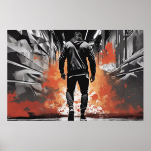 Póster Vibrante Resumen Poster del gimnasio doméstico de 