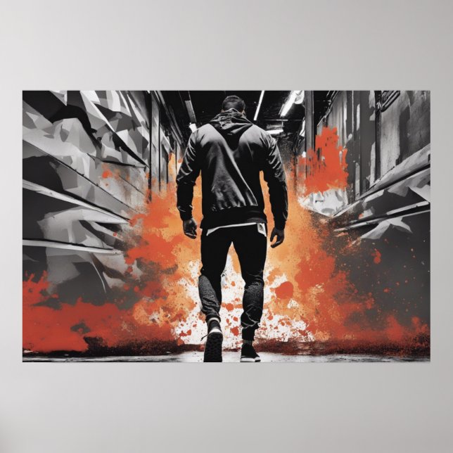 Póster Vibrante Resumen Poster del gimnasio doméstico de  (Frente)