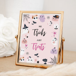 Póster Vibrante Rótulo Fiesta de dulces rosados de Hallow