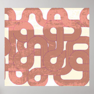 Póster Vibrante Vintage: Resumen de líneas coloridas