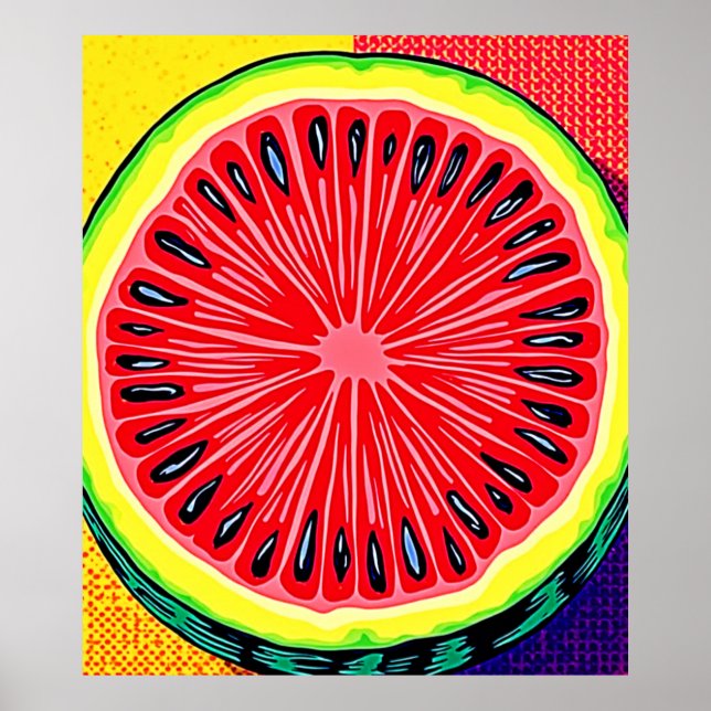 Póster Vibrante Watermelon Pop Art (Frente)