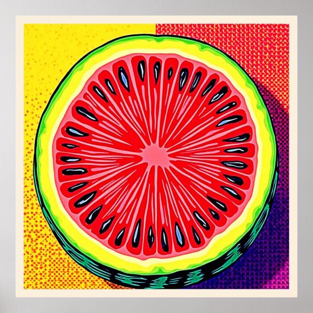 Póster Vibrante Watermelon Pop Art (Frente)