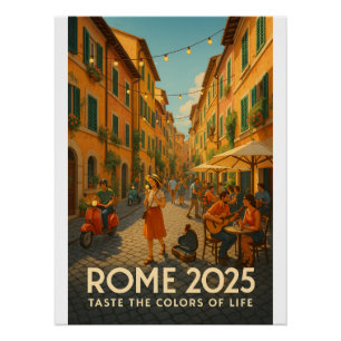 Póster Vibrantes calles de arte de Trastevere