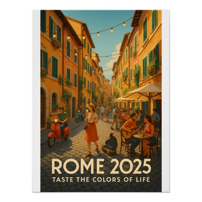 Póster Vibrantes calles de arte de Trastevere (Anverso)
