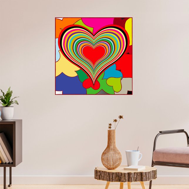Póster Vibrantes corazones retro (Subido por el creador)