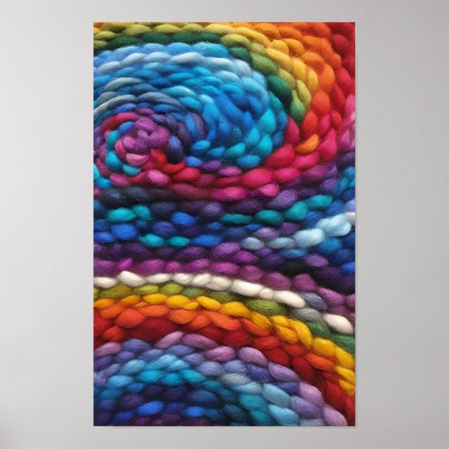 Póster Vibrantes extraños de yarn multicolor (Frente)