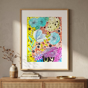 Póster Vibrantes garabatos florales de Guay