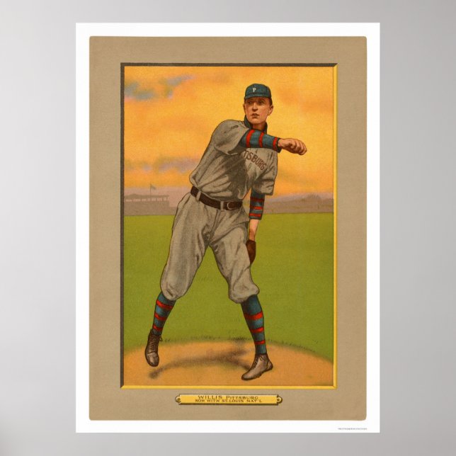 Póster Vic Willis Pirates Cardinals Baseball 1911 (Frente)